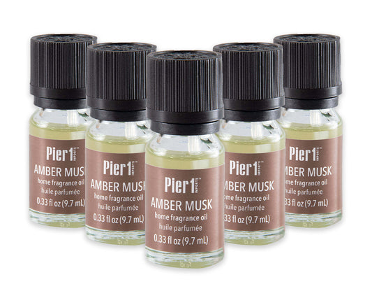 Pier 1 Set of 5 Amber Musk Fragrance Oils